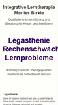 Mobile Screenshot of lerntherapie-marlies-birkle.de